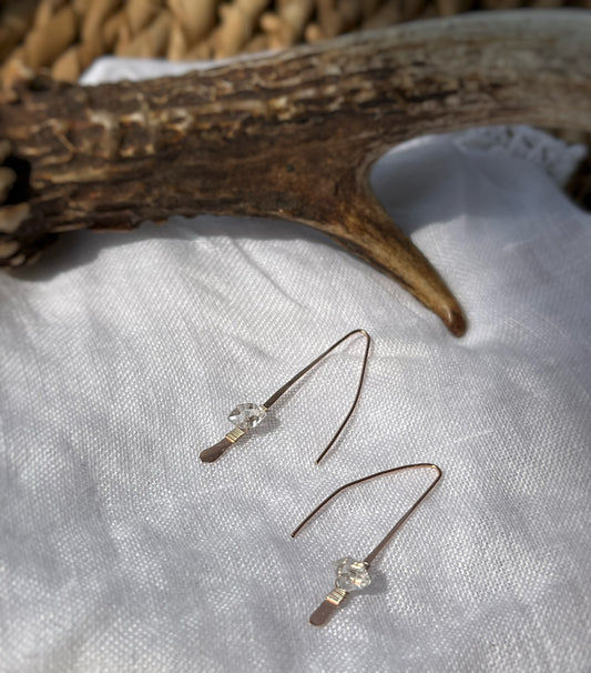 Herkimer Diamond + Rose Gold Earrings ♢ rts