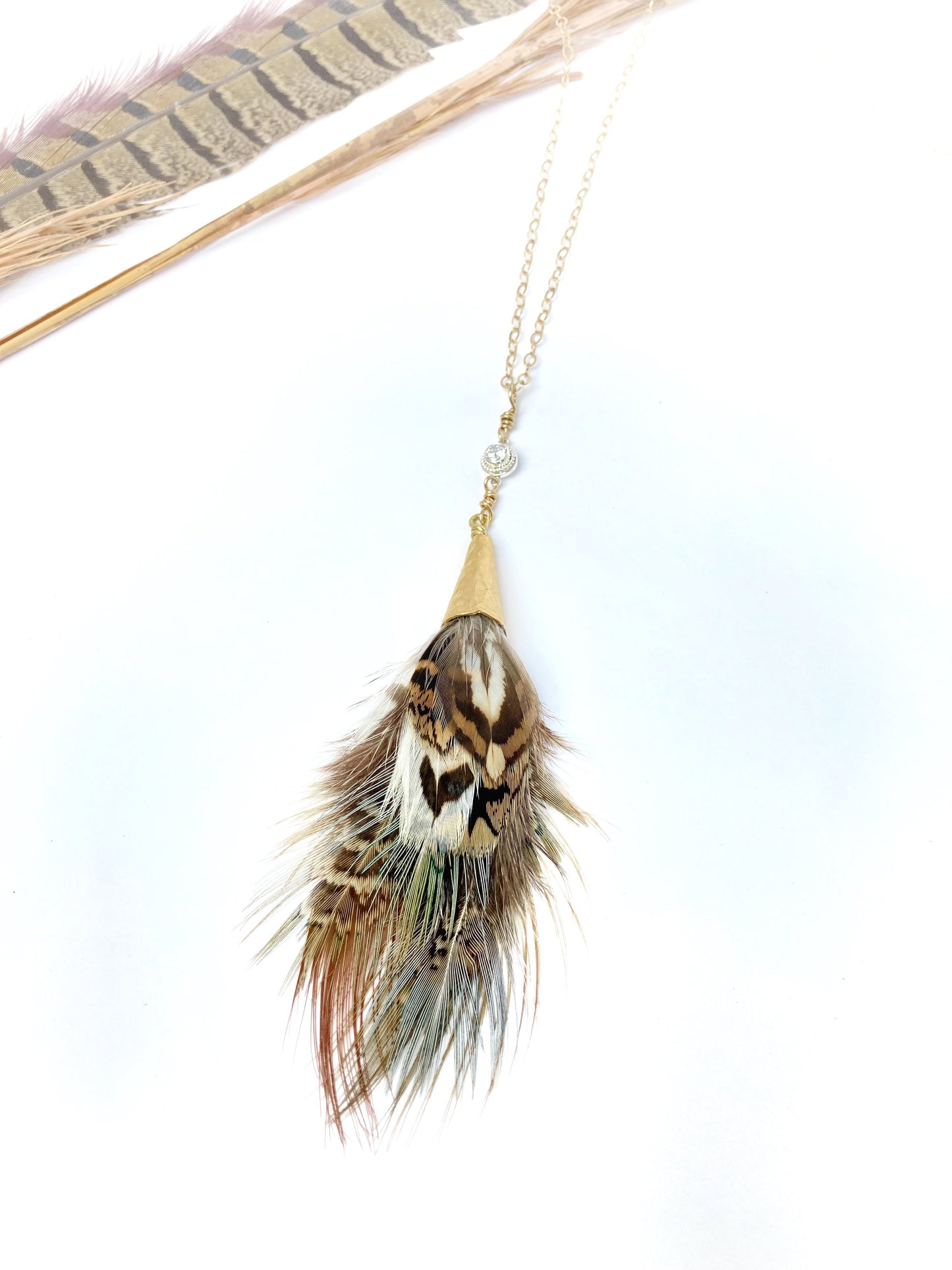 Gatsby Necklace | Moissanite | Pheasant