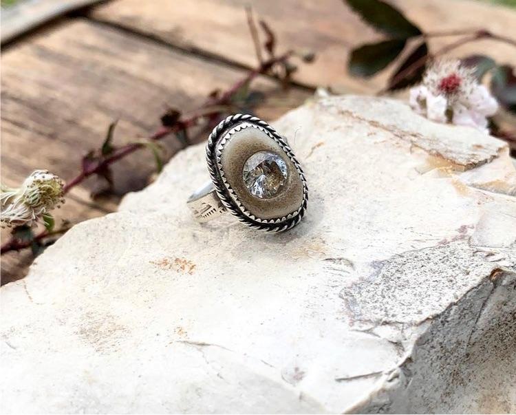 Tewa Antler Ring + Moissanite ♢ rts