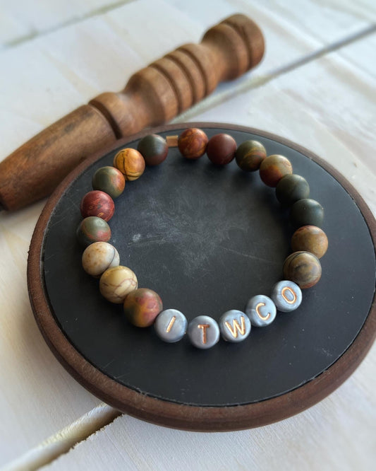 Cherry Creek Jasper Name Bracelet