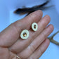 montana topaz inlaid whitetail antler stud earrings