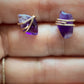 Natural Raw Amethyst Stud Earrings ♢ rts