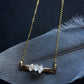 Hammered Herkimer Diamond Bar Necklace