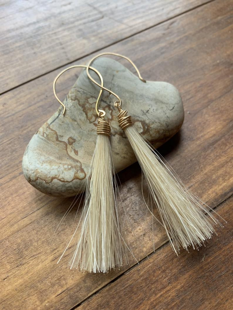 Horsehair Tassel Earrings