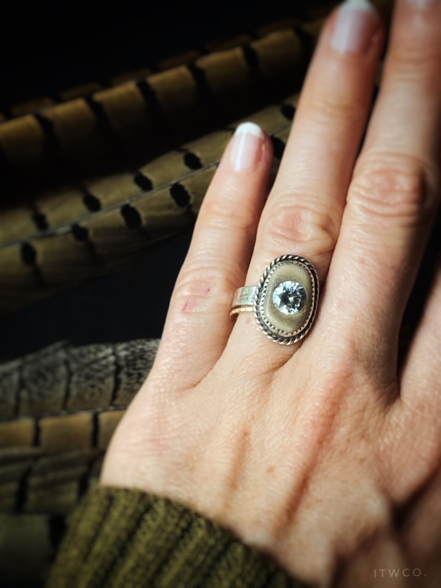 Tewa Antler Ring + Moissanite ♢ rts