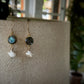 Labradorite + Puka Shell Earrings