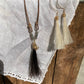 Horsehair Tassel + Compass + Labradorite Necklace