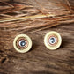 Smoky Quartz + Recycled .410 Shotgun Shell Stud Earrings ◇ rts