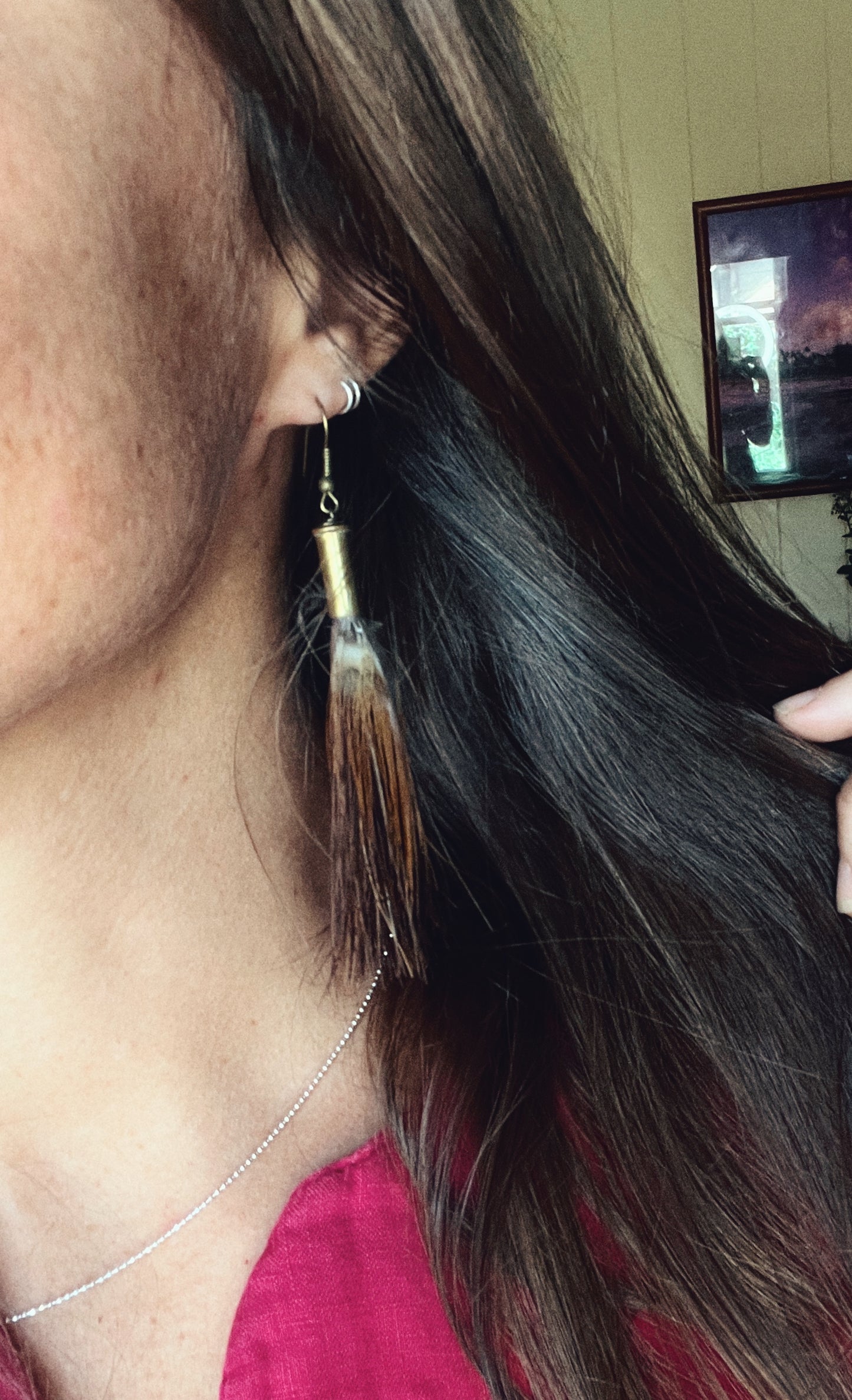 Horsehair tassel + recycled bullet earrings *rts