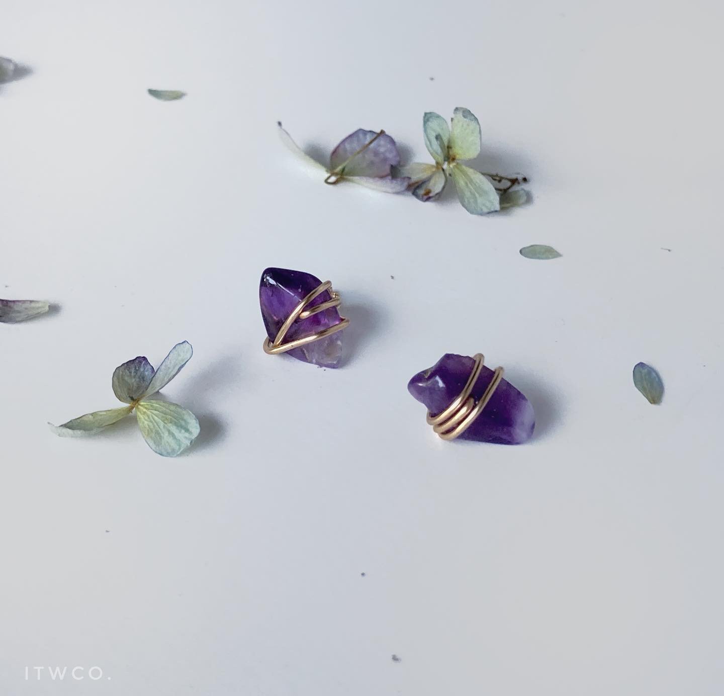 Natural Raw Amethyst Stud Earrings ♢ rts