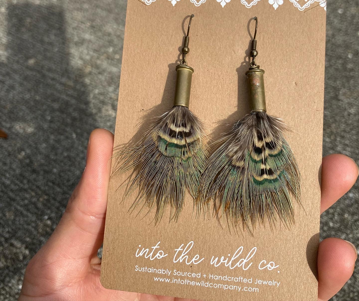 MINI Feather + Recycled .22 Bullet Earrings