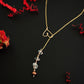 Herkimer + Pearl Heart Drop Necklace