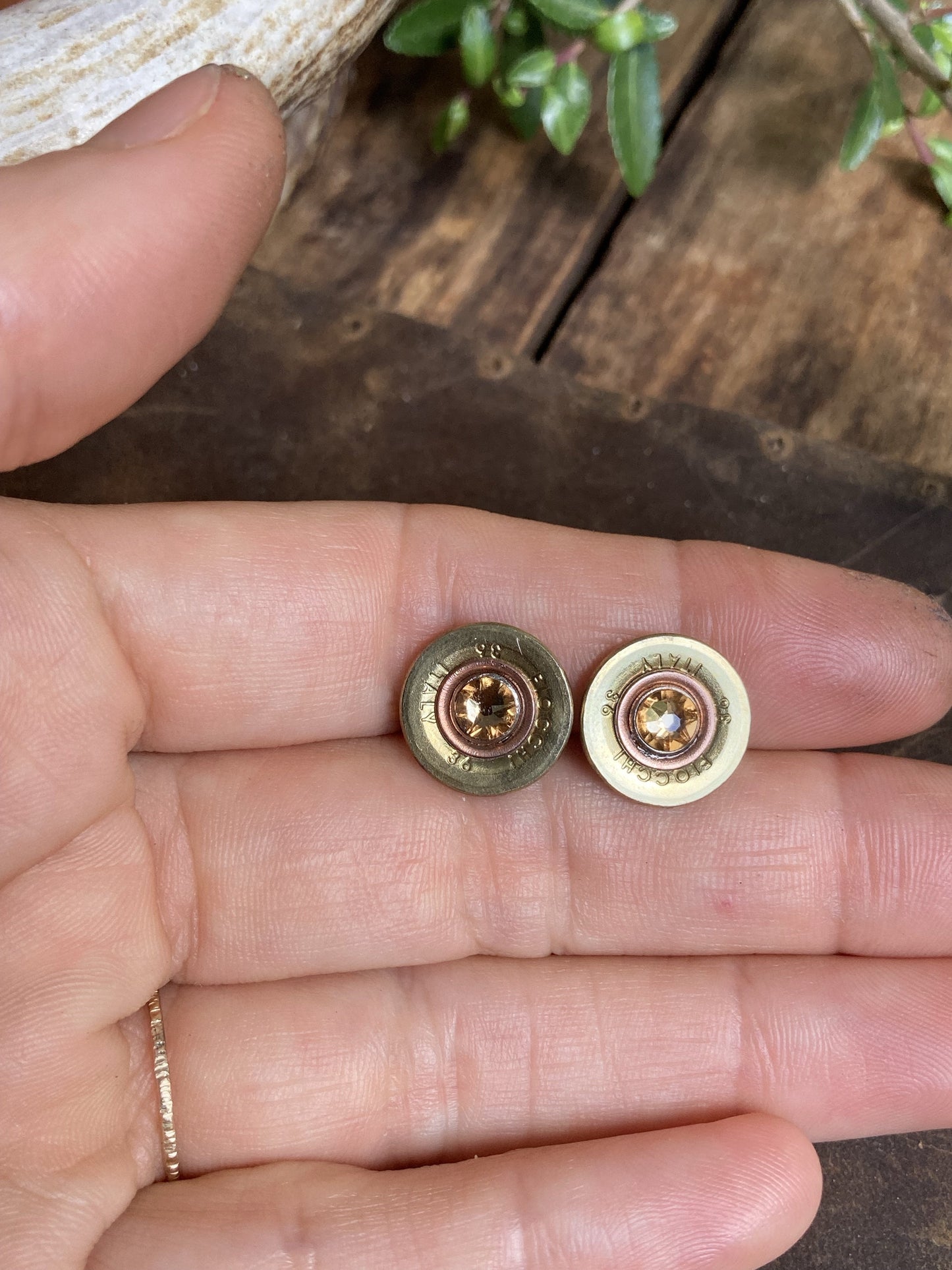 Colorado Topaz + Recycled .410 Shotgun Shell Stud Earrings ♢ rts