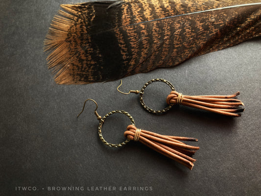 The Browning Leather Earrings