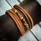 Amber + Herkimer Leather Wrap Bracelet