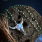 Bull Head + Chalcedony Necklace