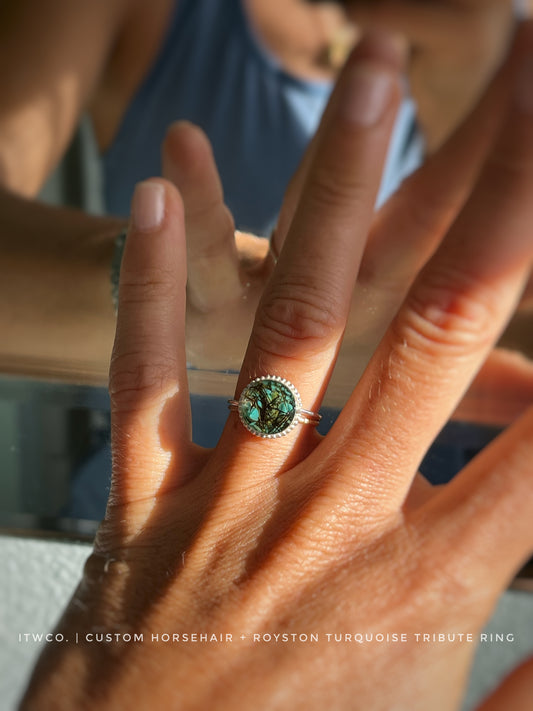 Custom Hair + Gemstone Ring