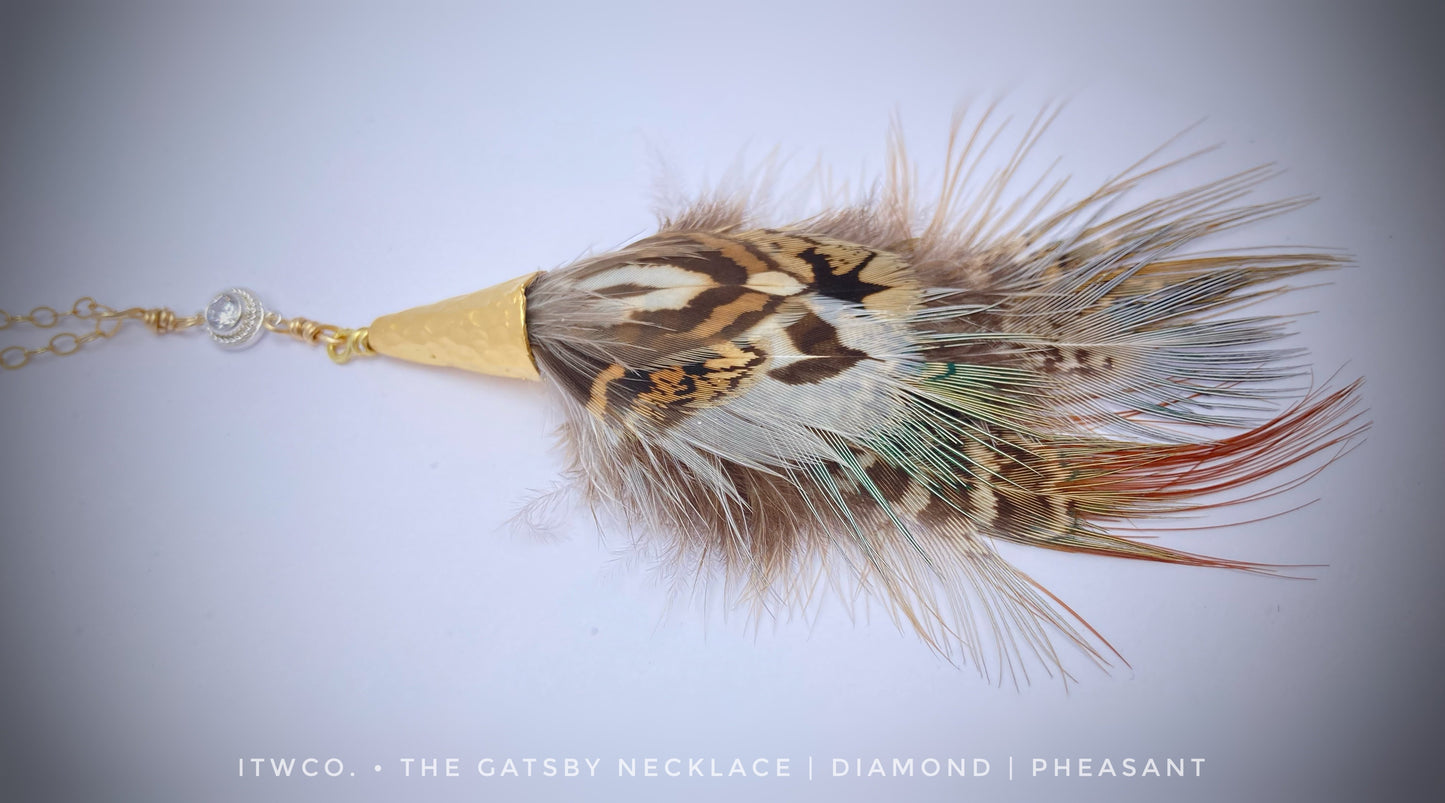 Gatsby Necklace | Moissanite | Pheasant
