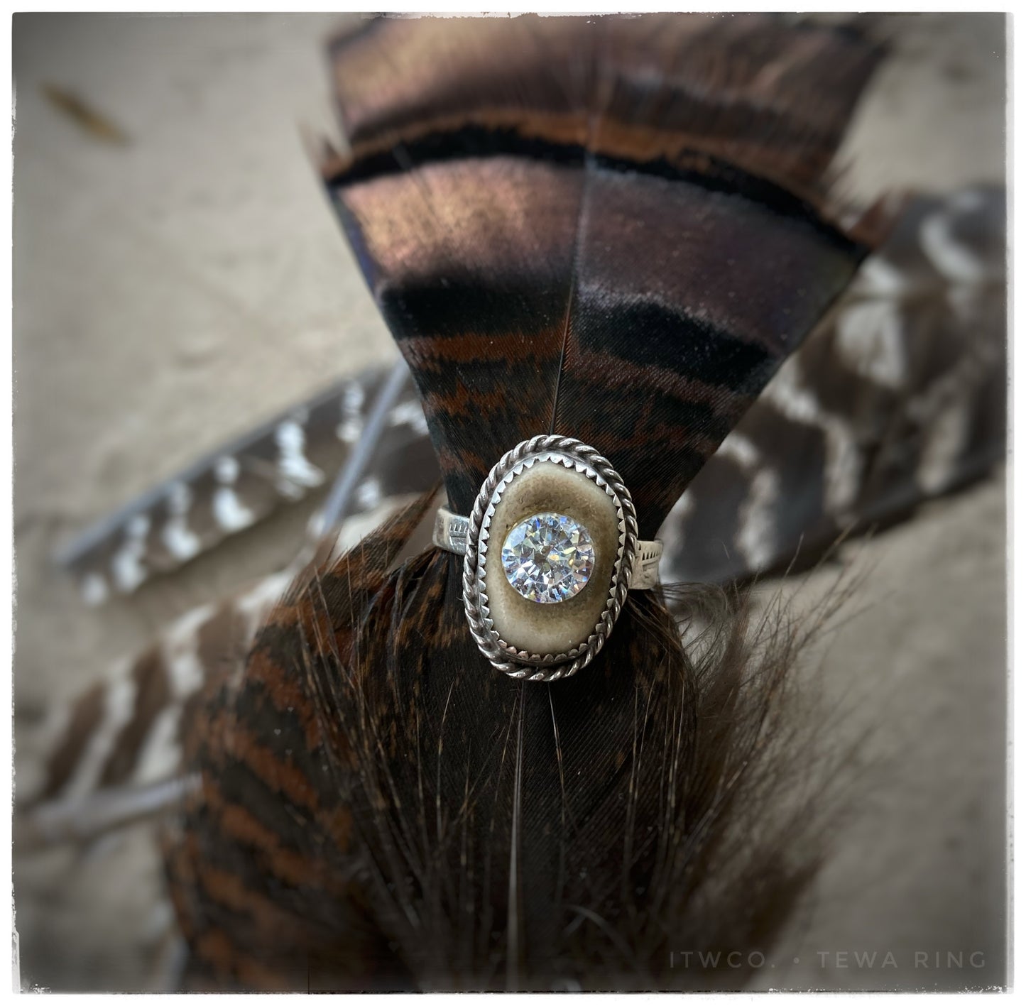 Tewa Antler Ring + Moissanite ♢ rts