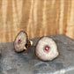 Ruby Inlaid Antler Studs