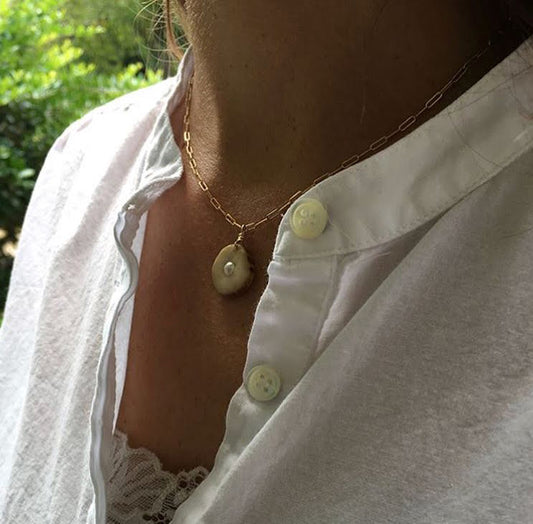 Signature Pearl Inlaid Antler Necklace