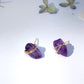 Natural Raw Amethyst Stud Earrings ♢ rts